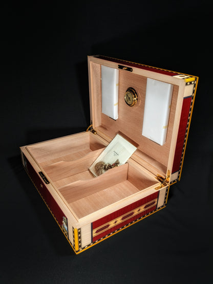 Elie Bleu Alba Red Sycamore Humidor 110 count