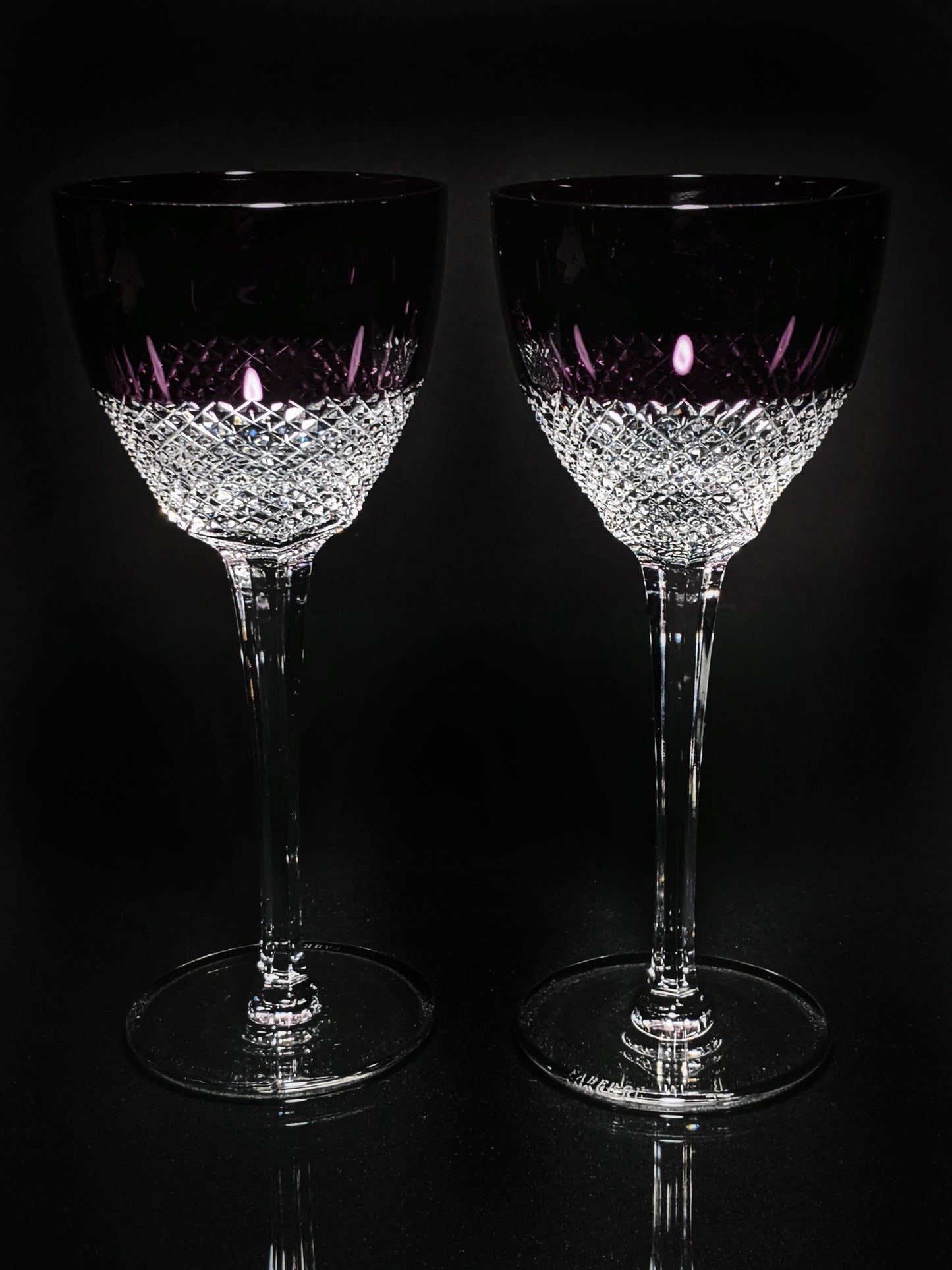 Faberge Purple Crystal Goblets