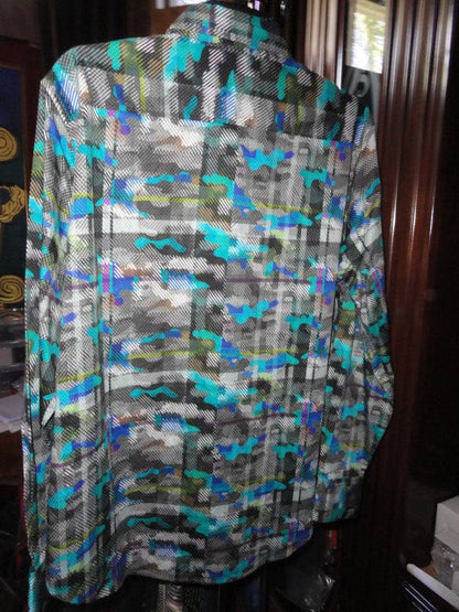 Robert Graham Hydroflauge Colorful Long Sleeve Shirt Size 1XL