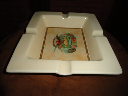 San Cristobal Ceramic Large Ashtray. 10" L x 9.25" W x 2" H