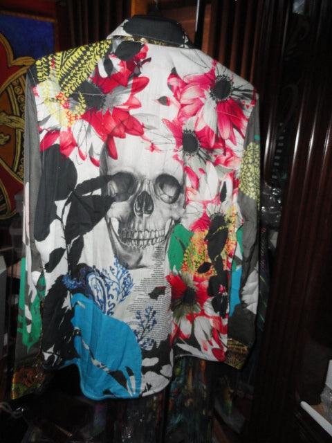 Robert Graham SKULL selling LONG SLEEVE SHIRT- heavy weave $148.00 tags HARD TO FIND SHI