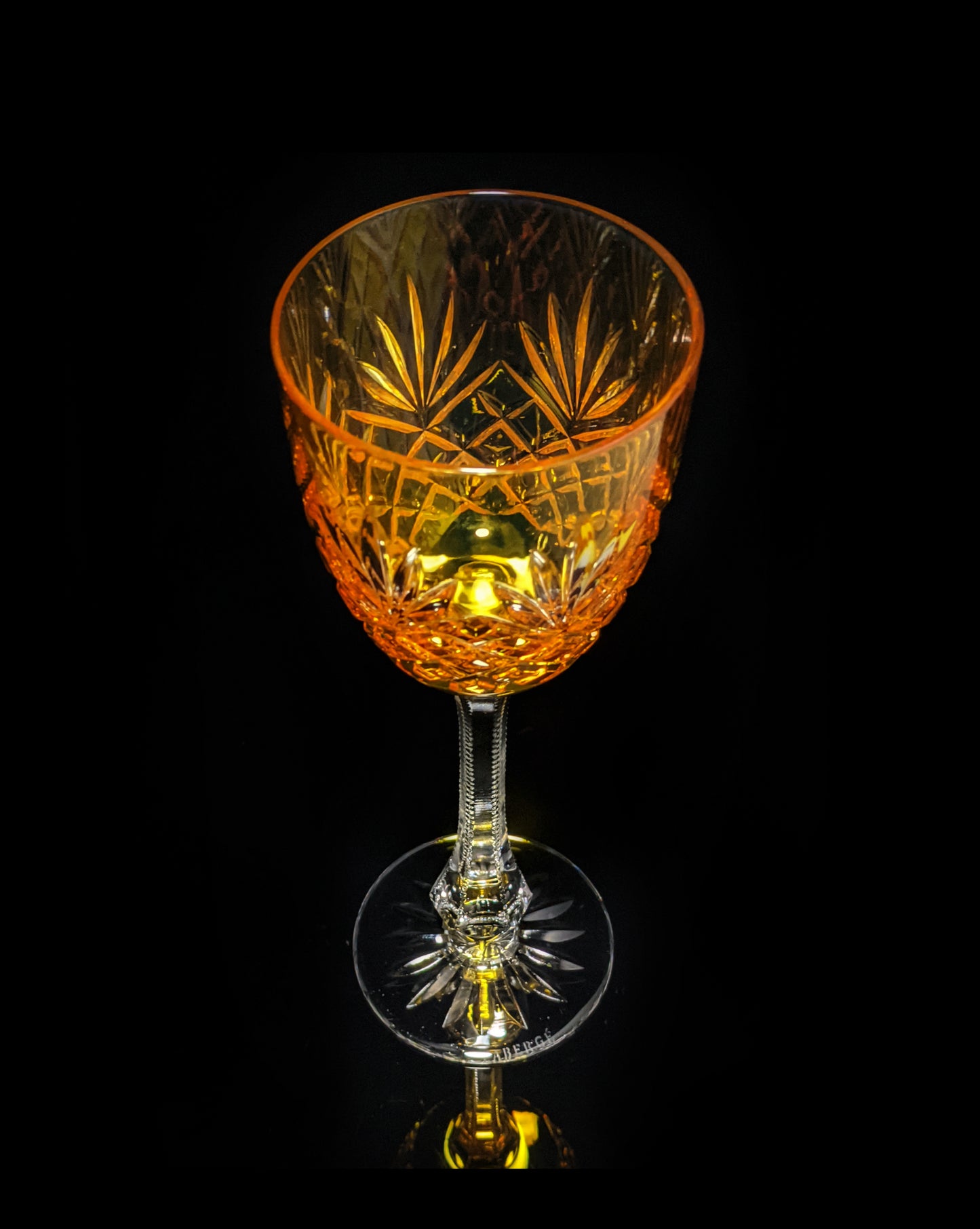 Faberge |Yellow Odessa Hock Crystal Wine Glass