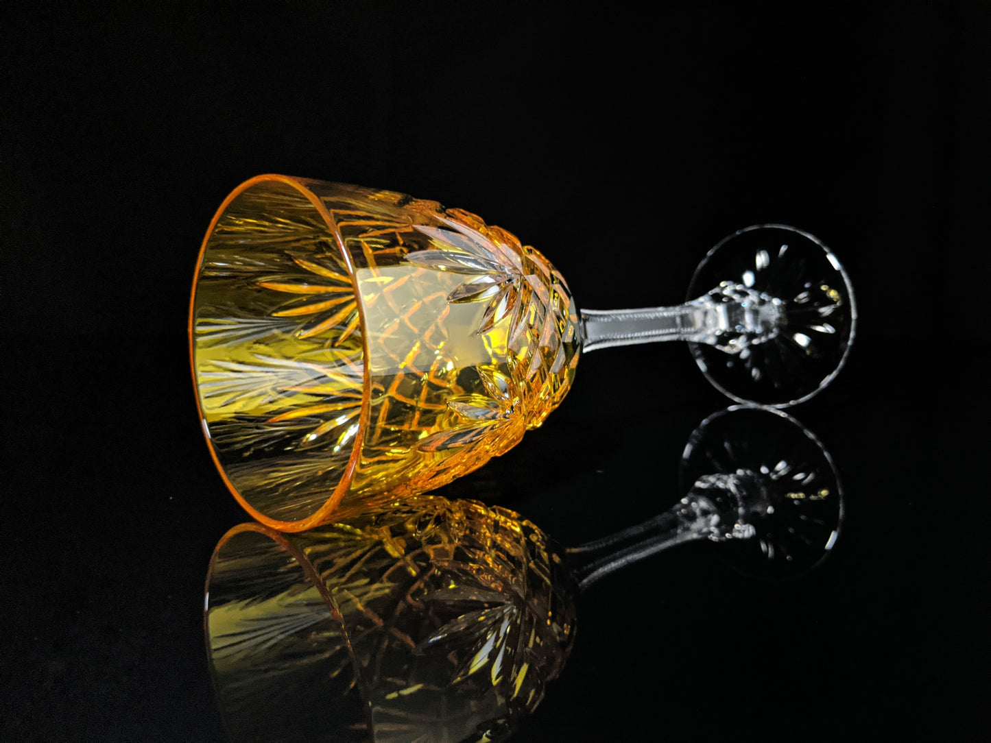 Faberge |Yellow Odessa Hock Crystal Wine Glass