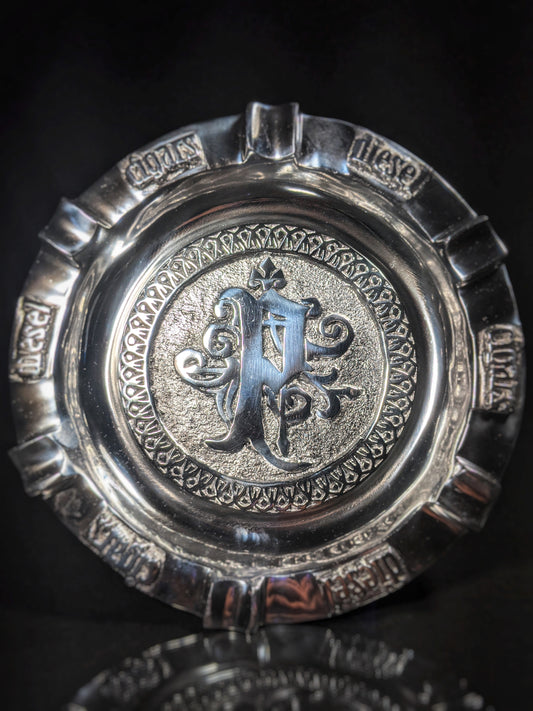 Drew Estates Polished Pewter 9 " cigar ashtray with 5 slots for your cigars