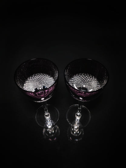 Faberge Purple Crystal Goblets