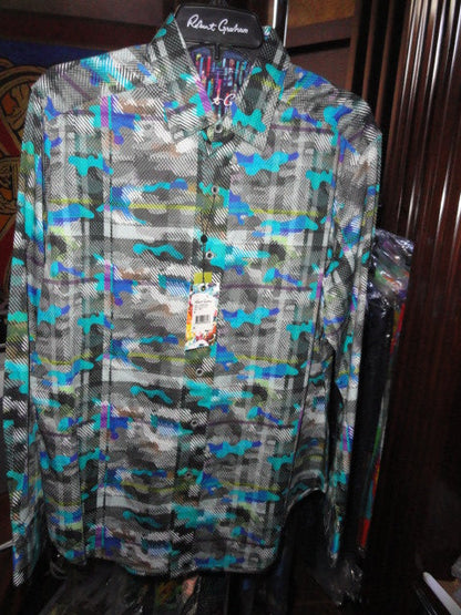 Robert Graham Hydroflauge Colorful Long Sleeve Shirt Size 1XL