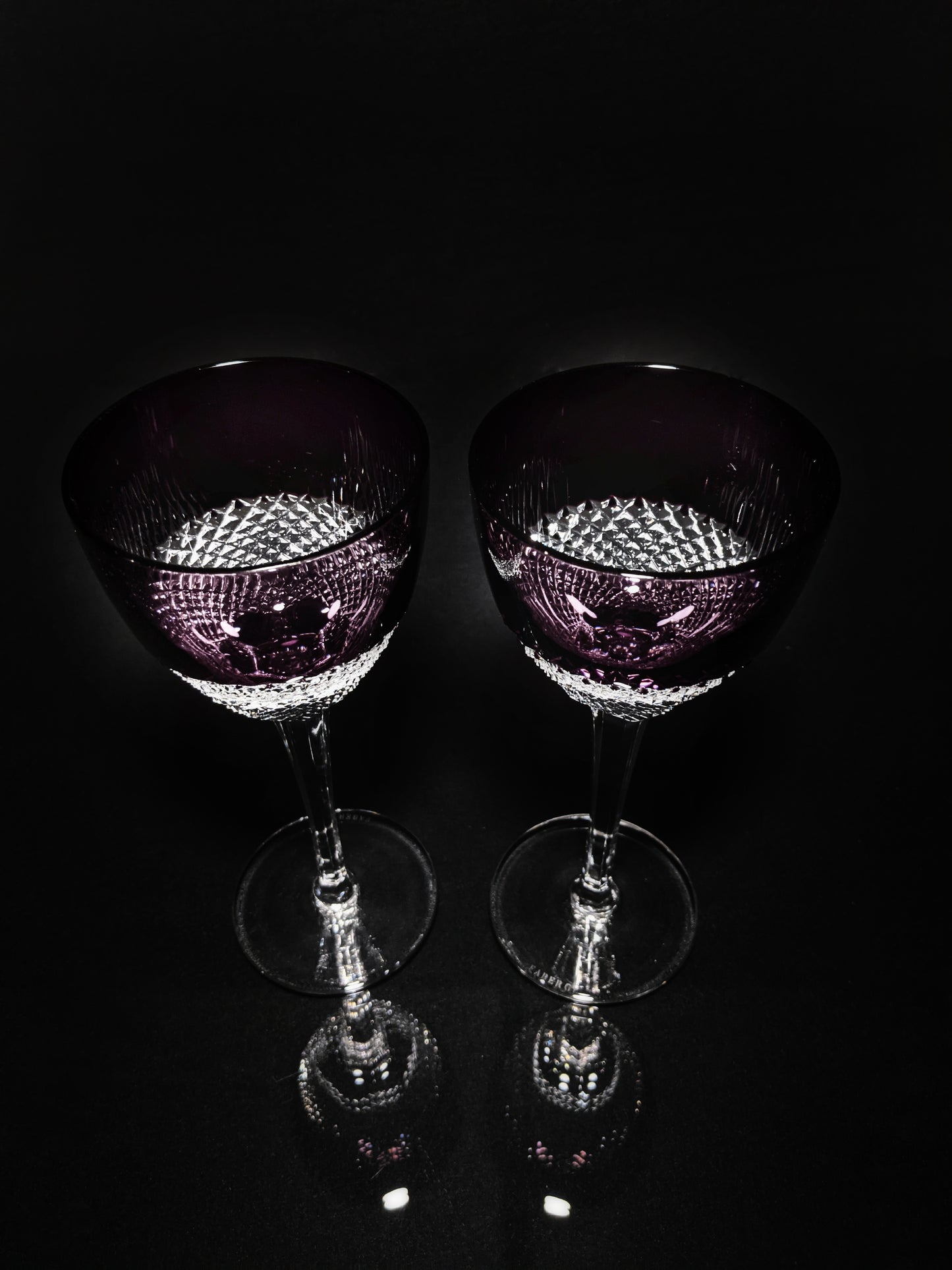 Faberge Purple Crystal Goblets