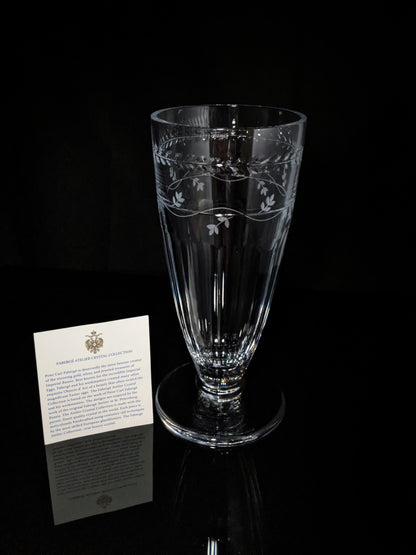 Faberge Luxembourg Collection  Crystal 13" Vase NIB