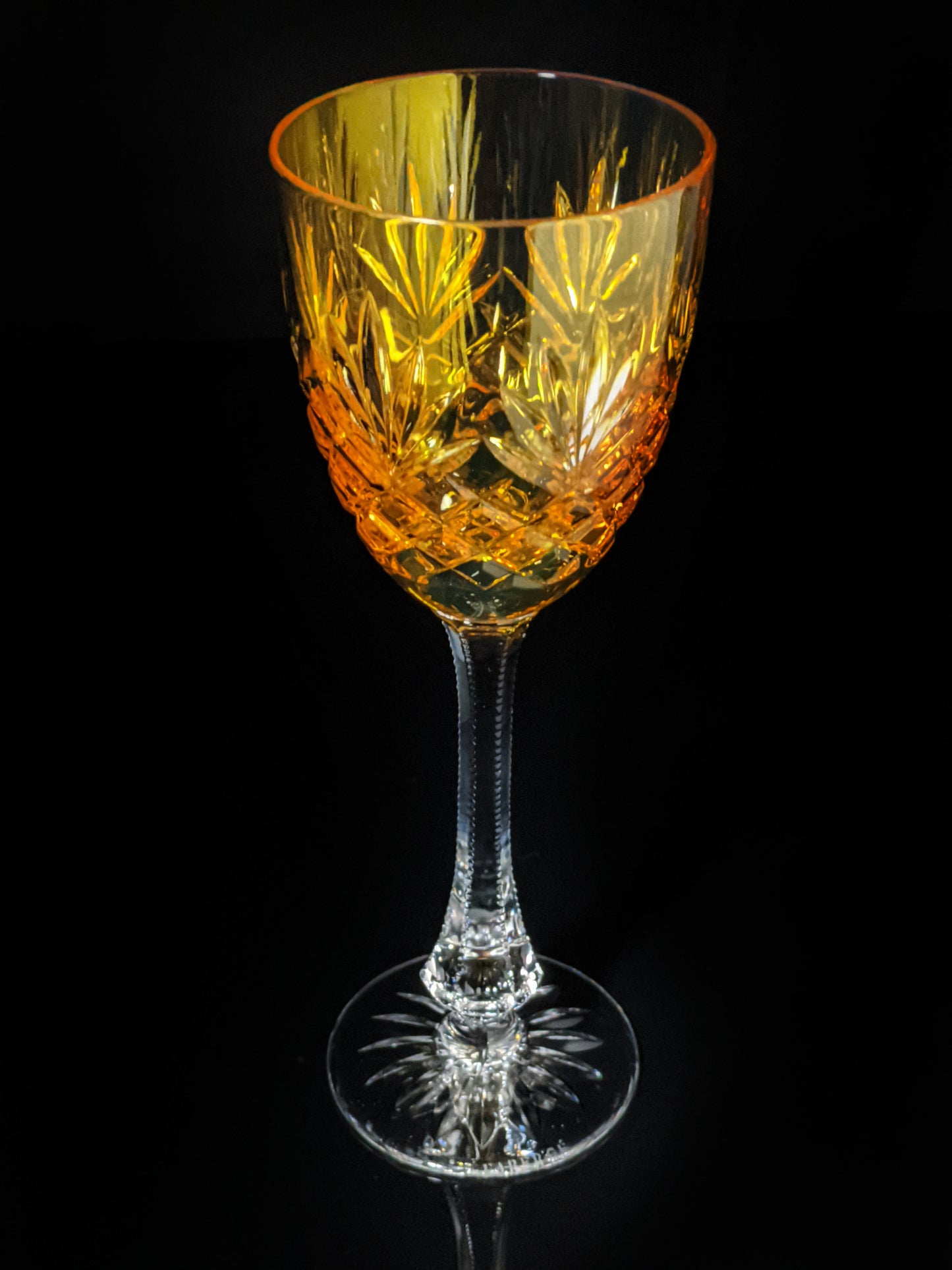 Faberge |Yellow Odessa Hock Crystal Wine Glass