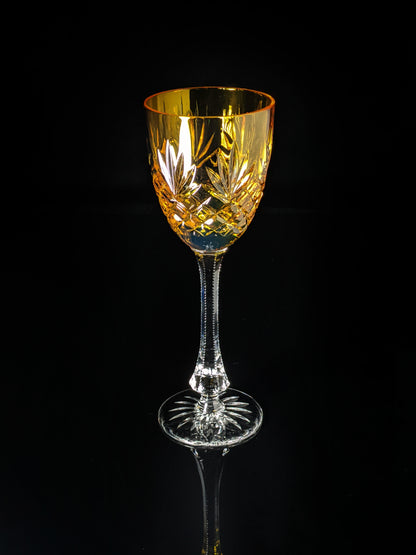 Faberge |Yellow Odessa Hock Crystal Wine Glass