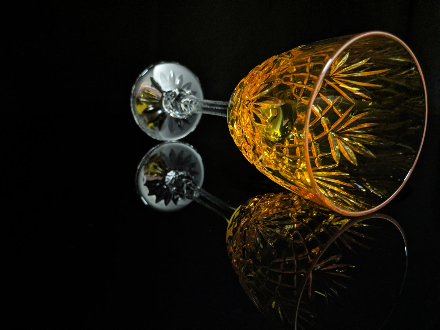 Faberge |Yellow Odessa Hock Crystal Wine Glass