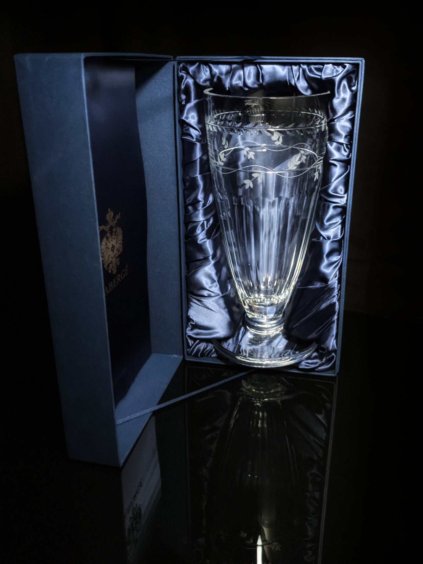 Faberge Luxembourg Collection  Crystal 13" Vase NIB