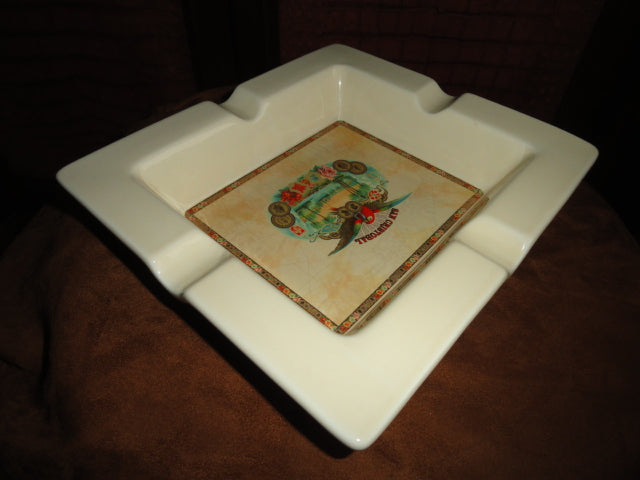 San Cristobal Ceramic Large Ashtray. 10" L x 9.25" W x 2" H