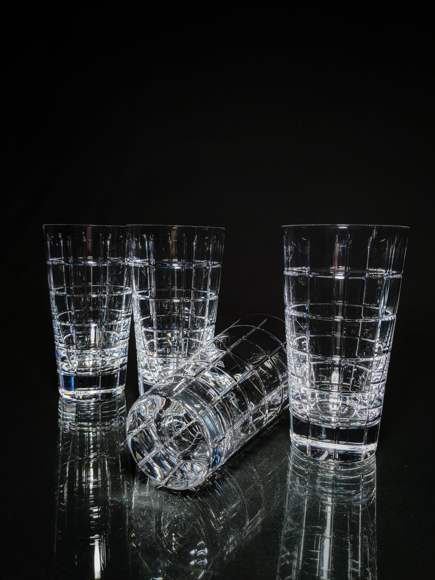 Faberge Metropolitan  Highball Glasses set of 4 NIB. 6" H x 3.25"