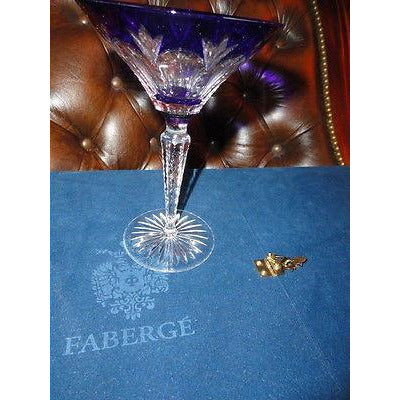 Faberge Palais Royal  Cobalt Blue Martini Glass new without the original box