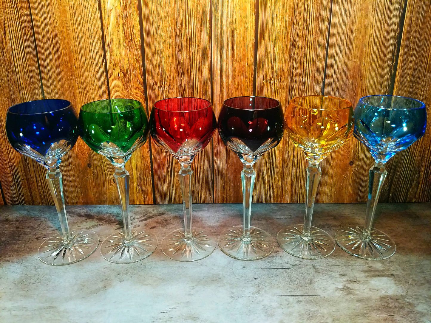 Faberge Crystal Colored Goblets