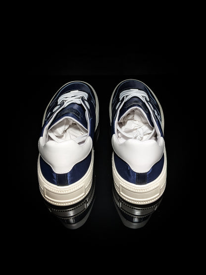 Roberto Cavalli Logo Navy Leather Sneakers