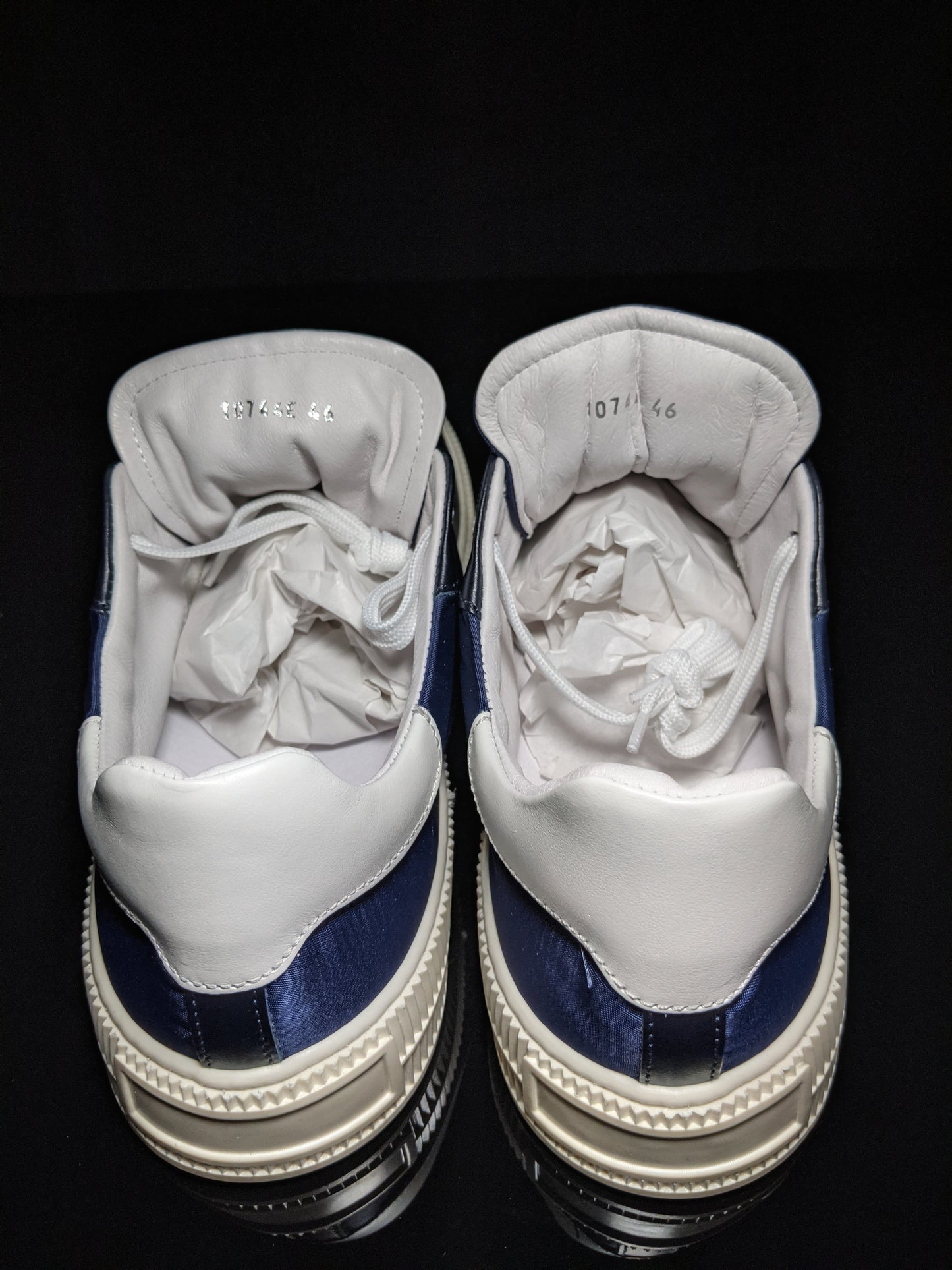 Roberto Cavalli Logo Navy Leather Sneakers