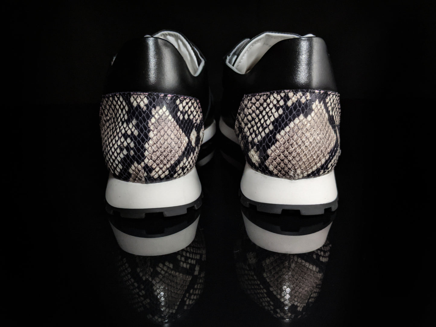 Roberto Cavalli  Snakeskin Embossed Leather Sneakers