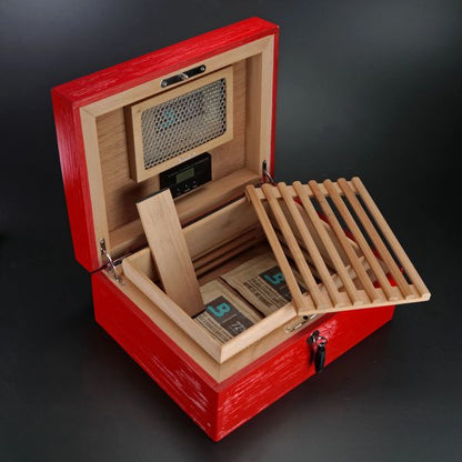 Brizard and Co " Royal Oak Collection " Humidor- Fire Ttuck Red 30 / 40 count